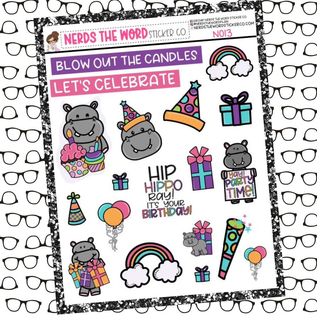 Hip Hipporay Birthday Weekly Planner Kit