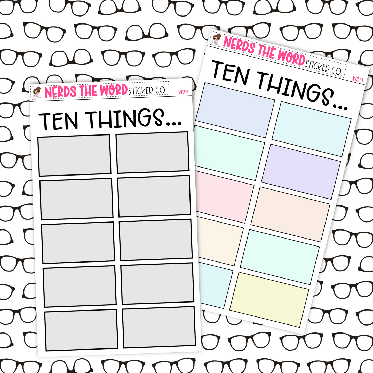 Ten Things Sticker Sheet