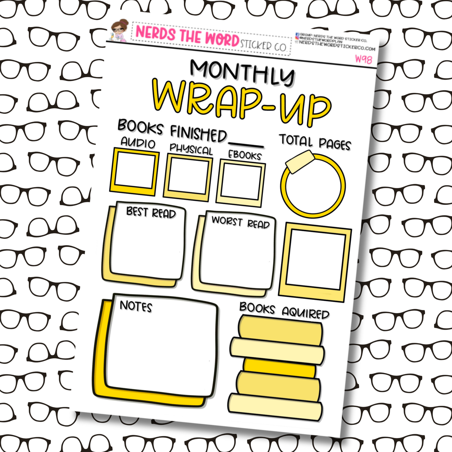 Monthly Wrap Up Reading Tracker - You Choose!