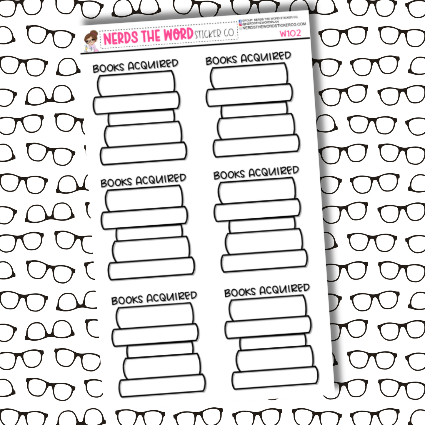 Books Acquired (Reading Tracker) Sticker Sheet