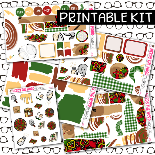 PRINTABLE Pizza Party Journaling Kit
