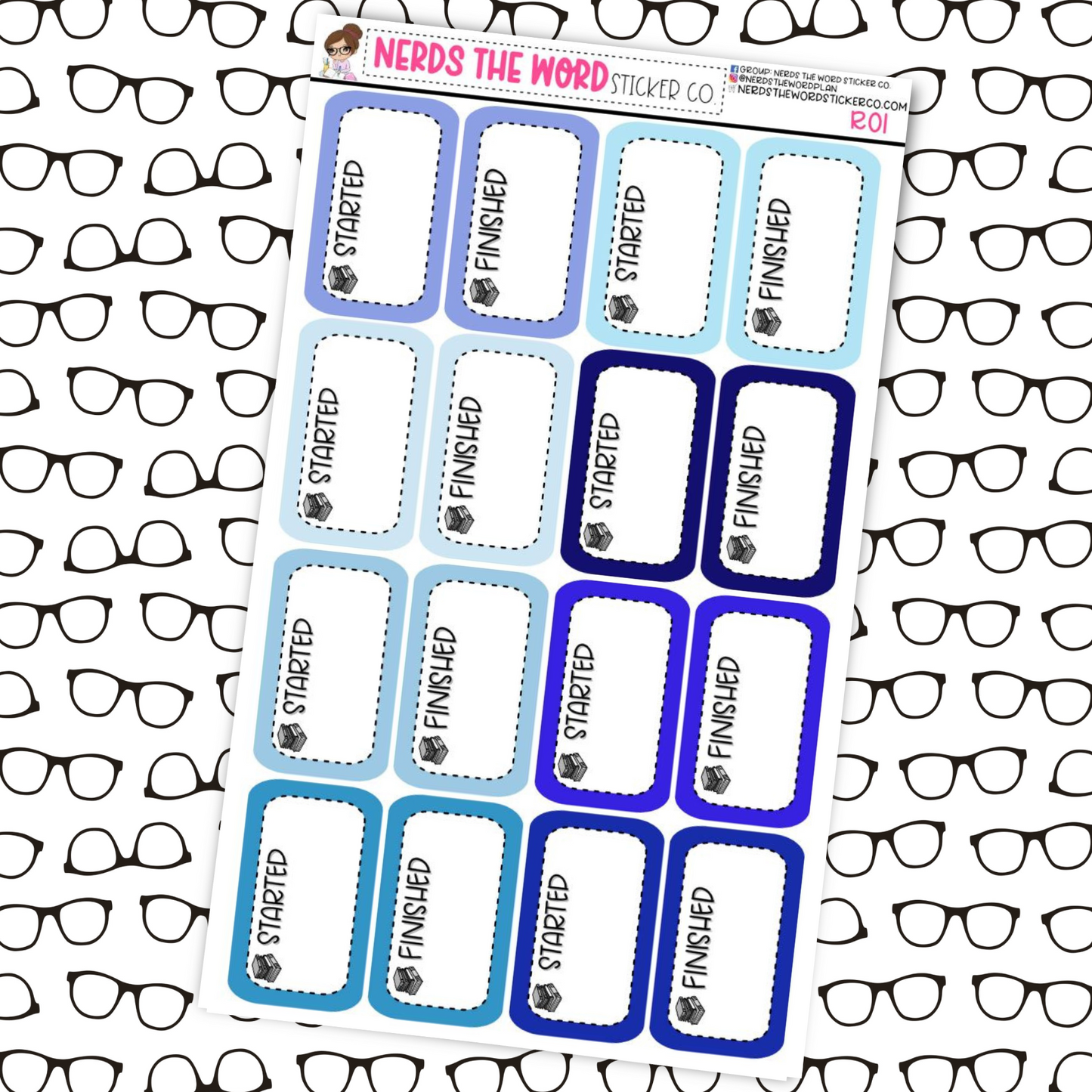 Started/Finished Reading Tracker Box Stickers