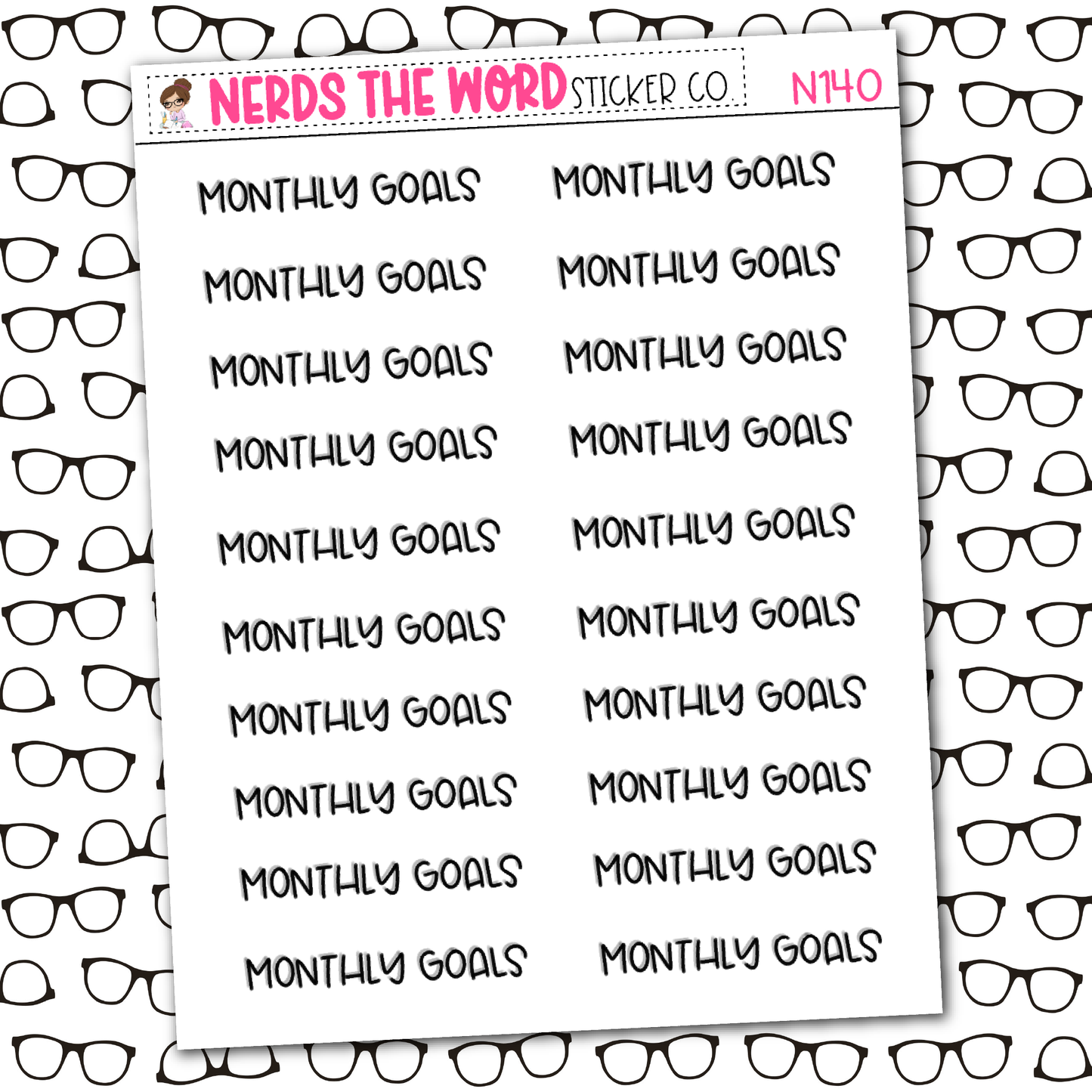 Monthly Goals Sticker Sheet