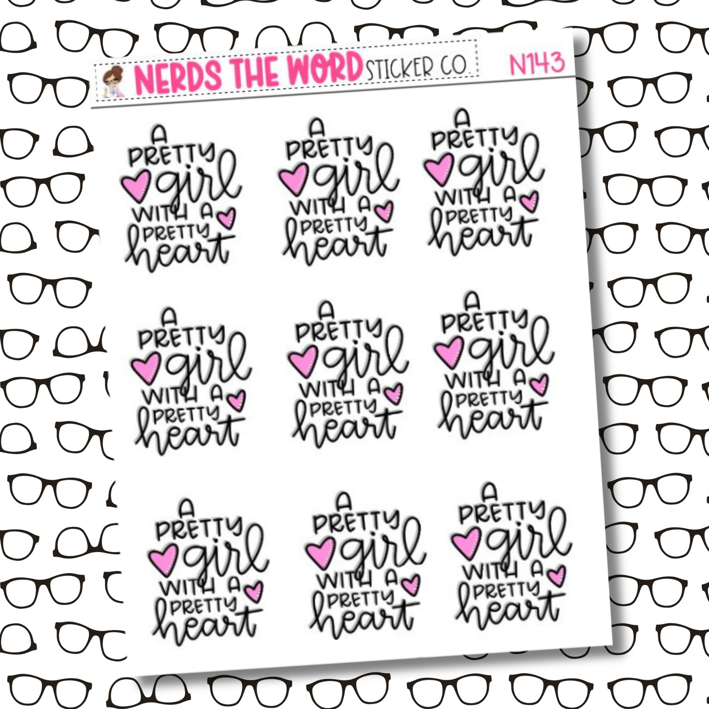 Pretty Girl, Pretty Heart Sticker Sheet