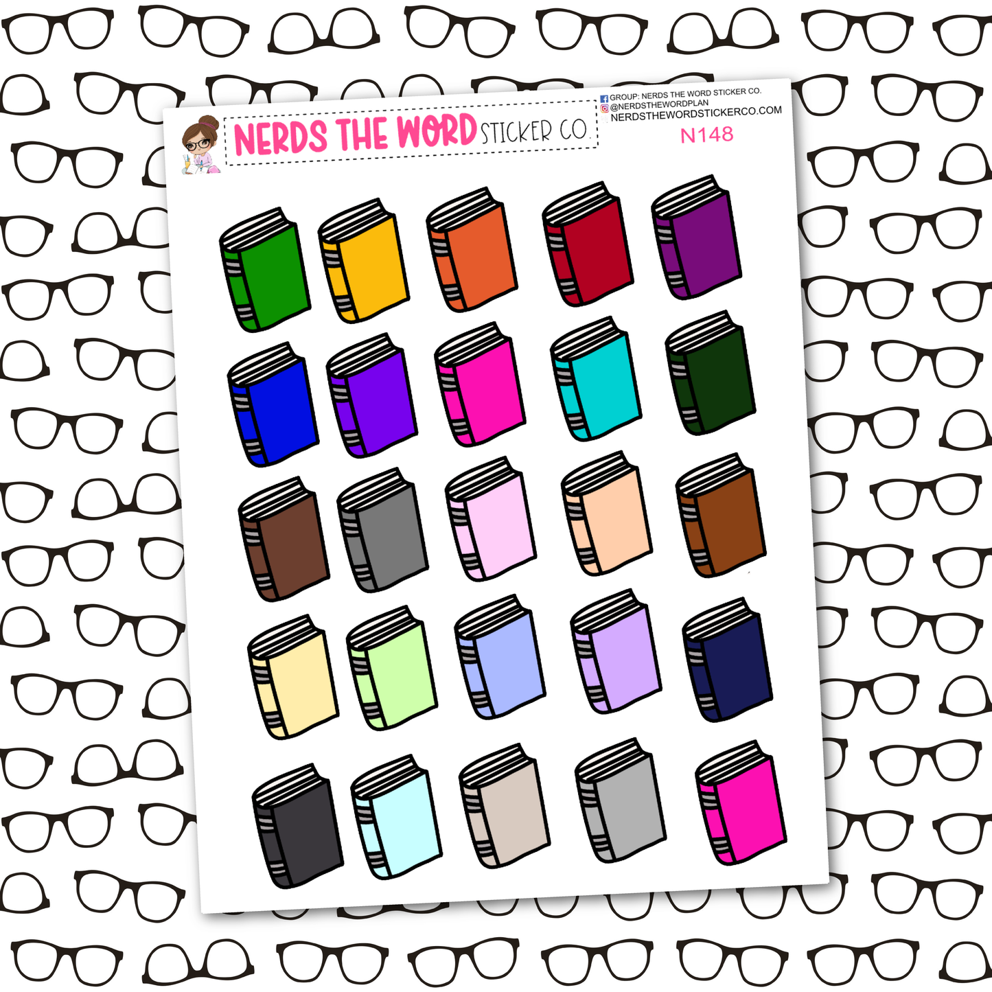 Book Icon Sticker Sheet