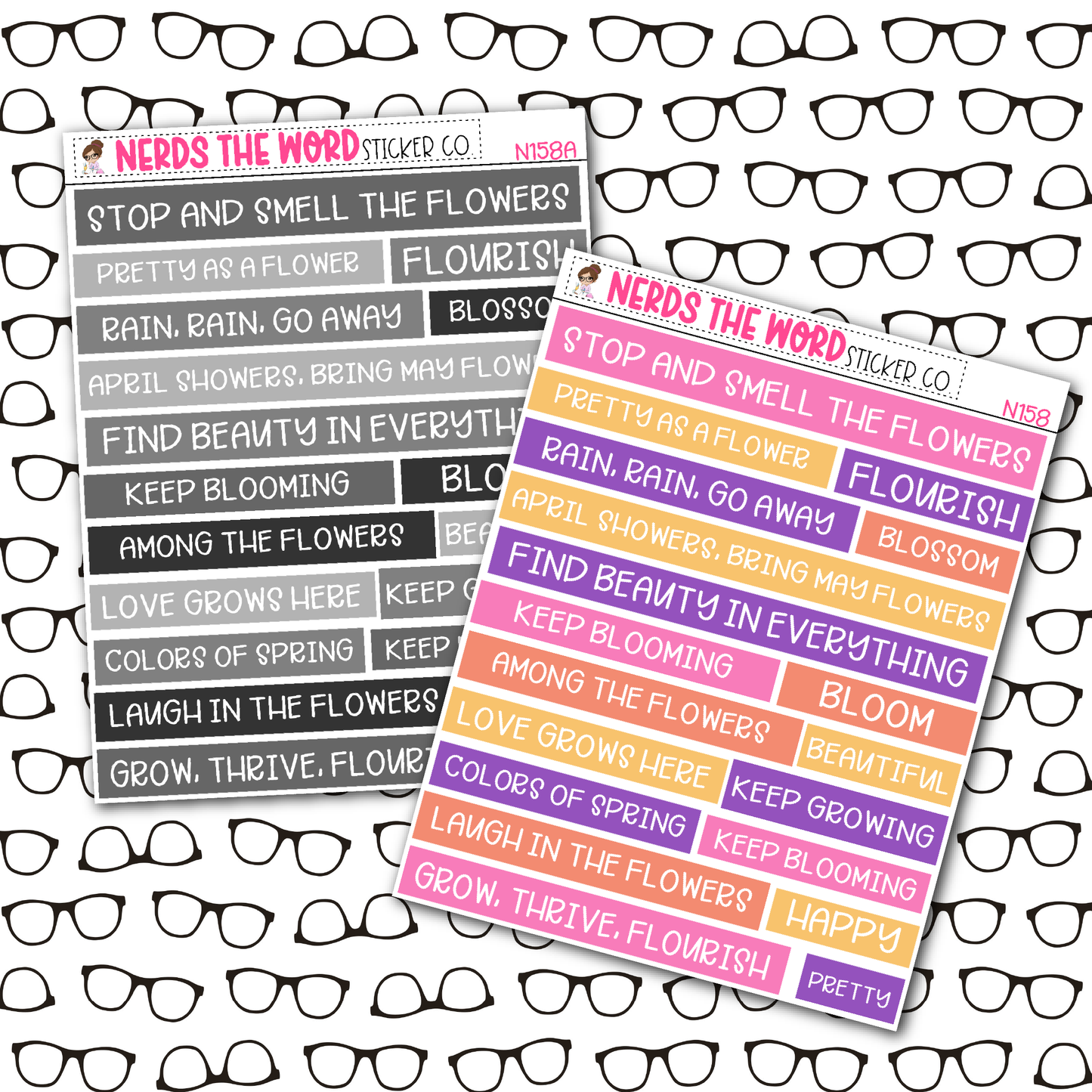 Flower Quote Bar Sticker Sheet