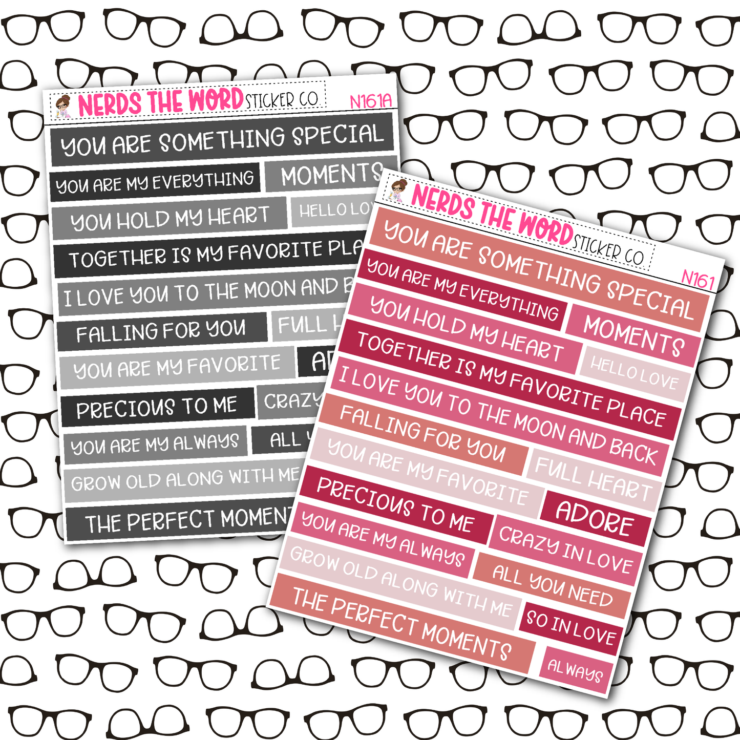 Love Quote Bar Sticker Sheet