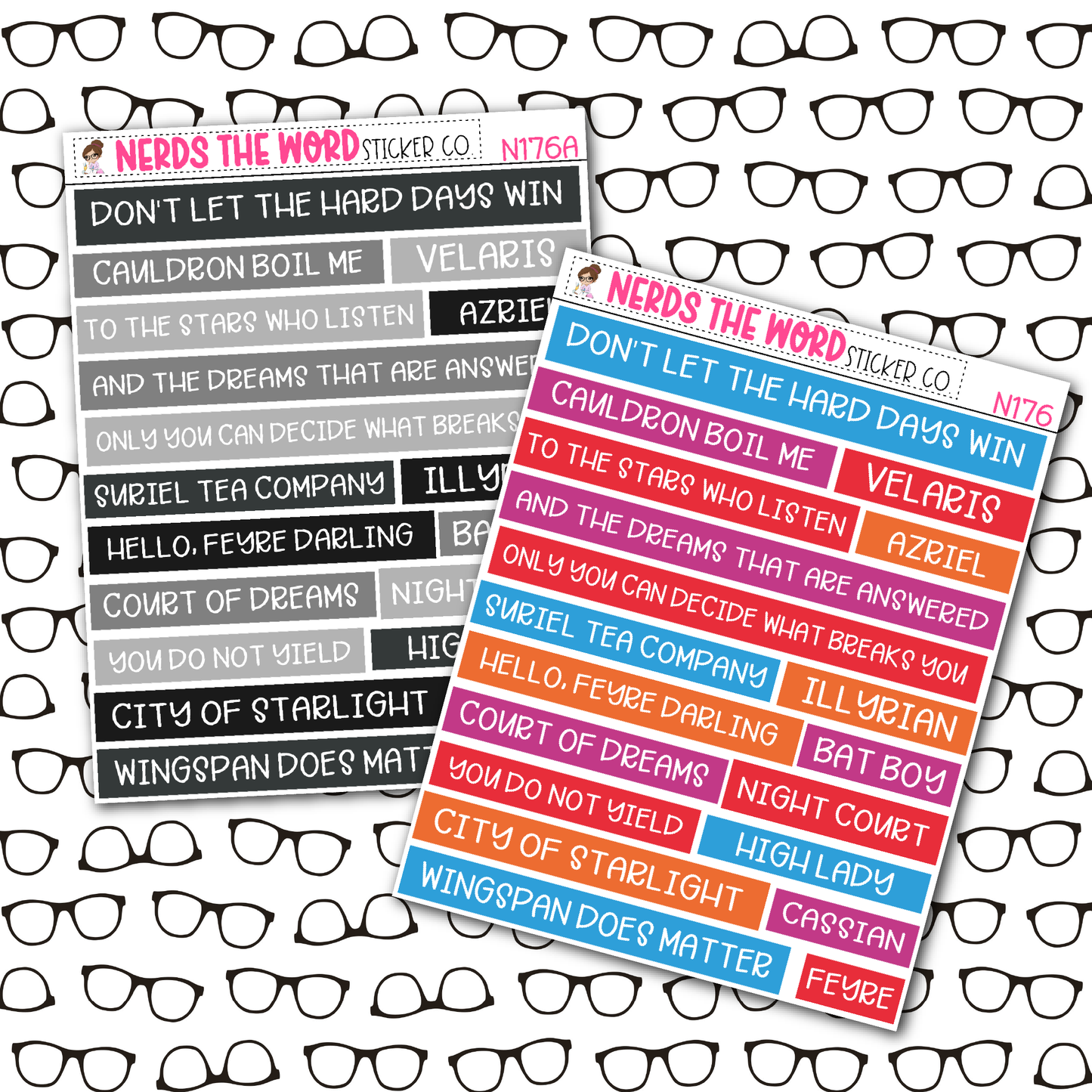 A Court of Roses Quote Bar Sticker Sheet