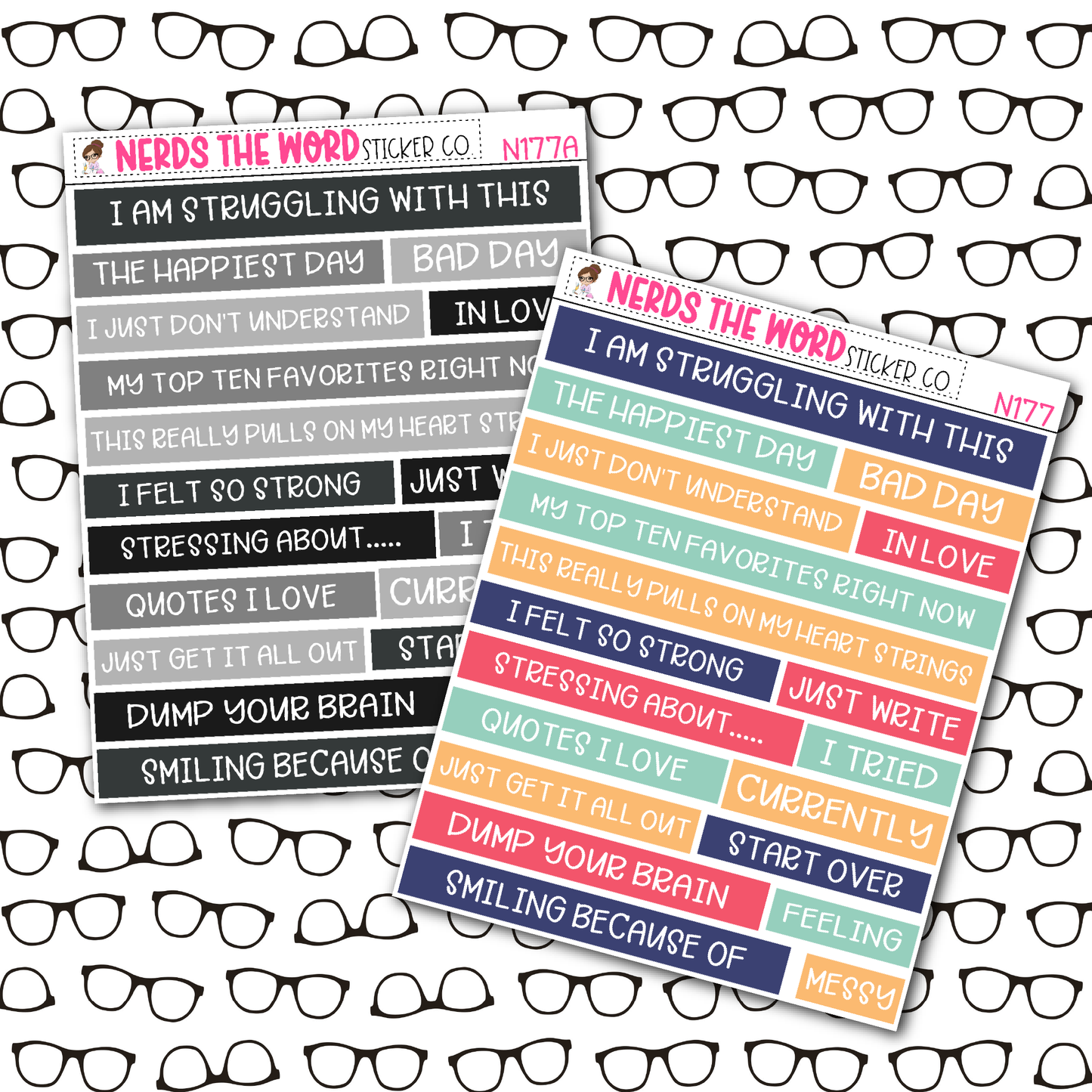 Journaling V1 Quote Bar Sticker Sheet