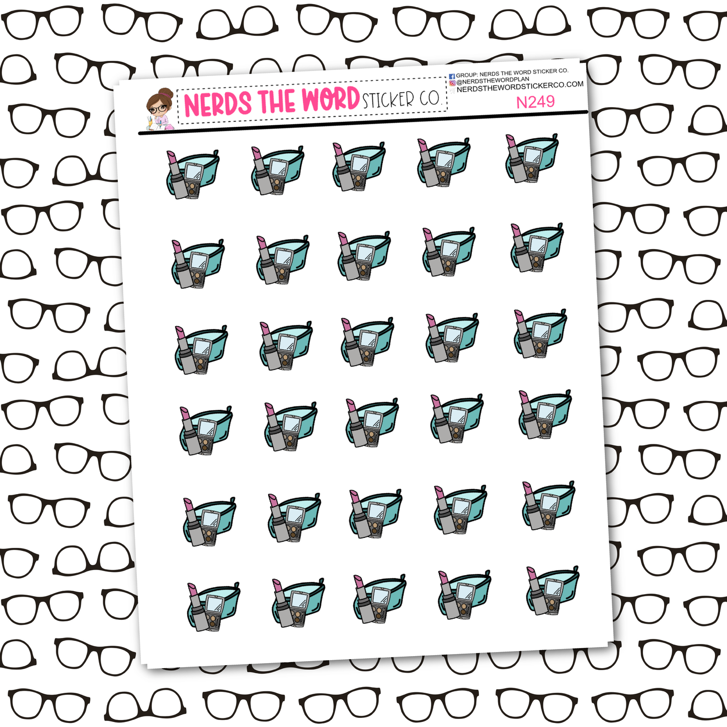 Make Up Icon Sticker Sheet