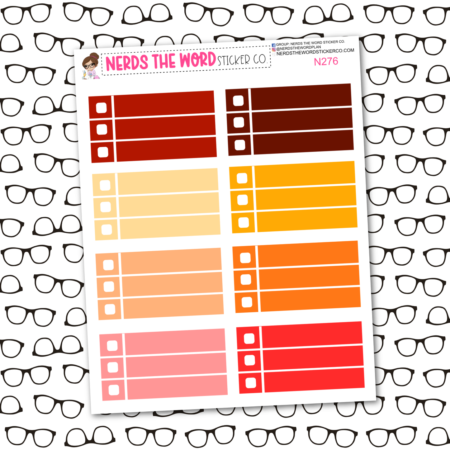 Fire Three Row Checklist Box Sticker Sheet