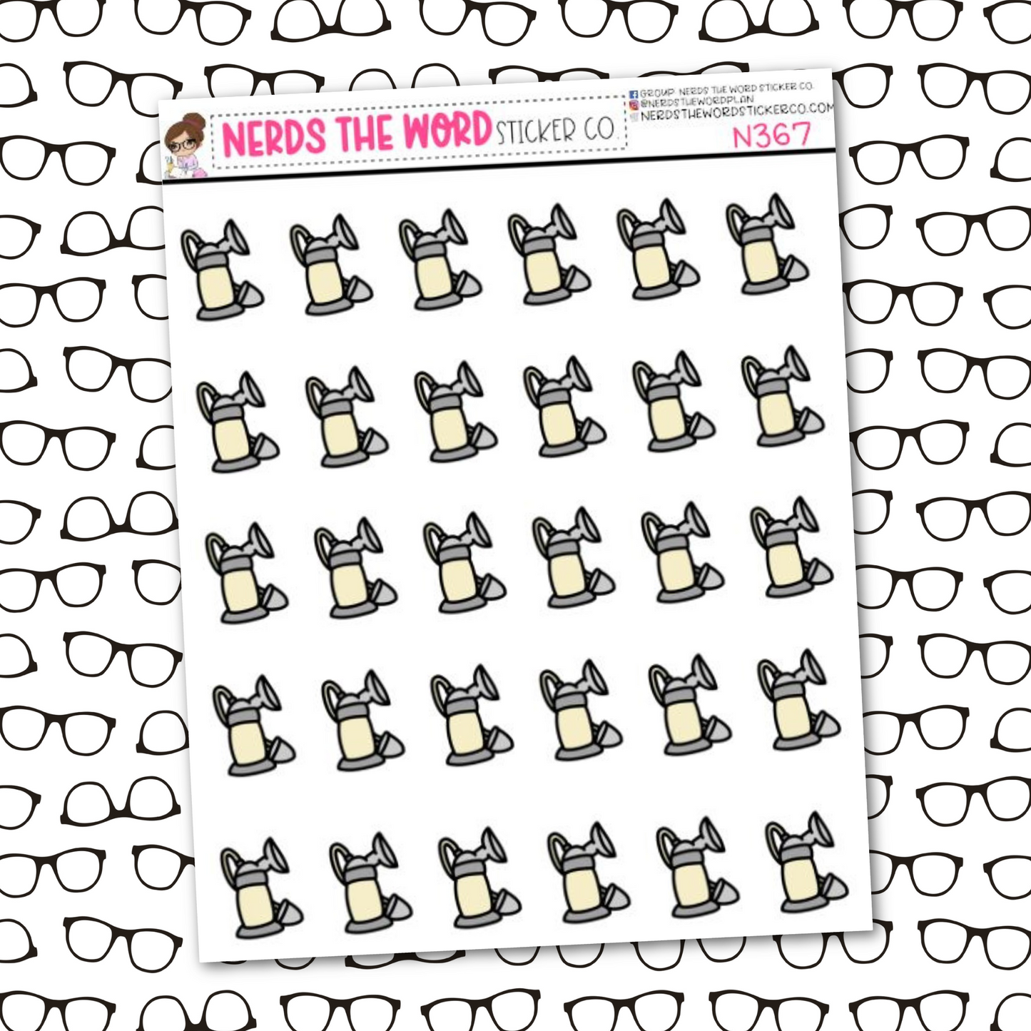 Breast Pump Icon Sticker Sheet