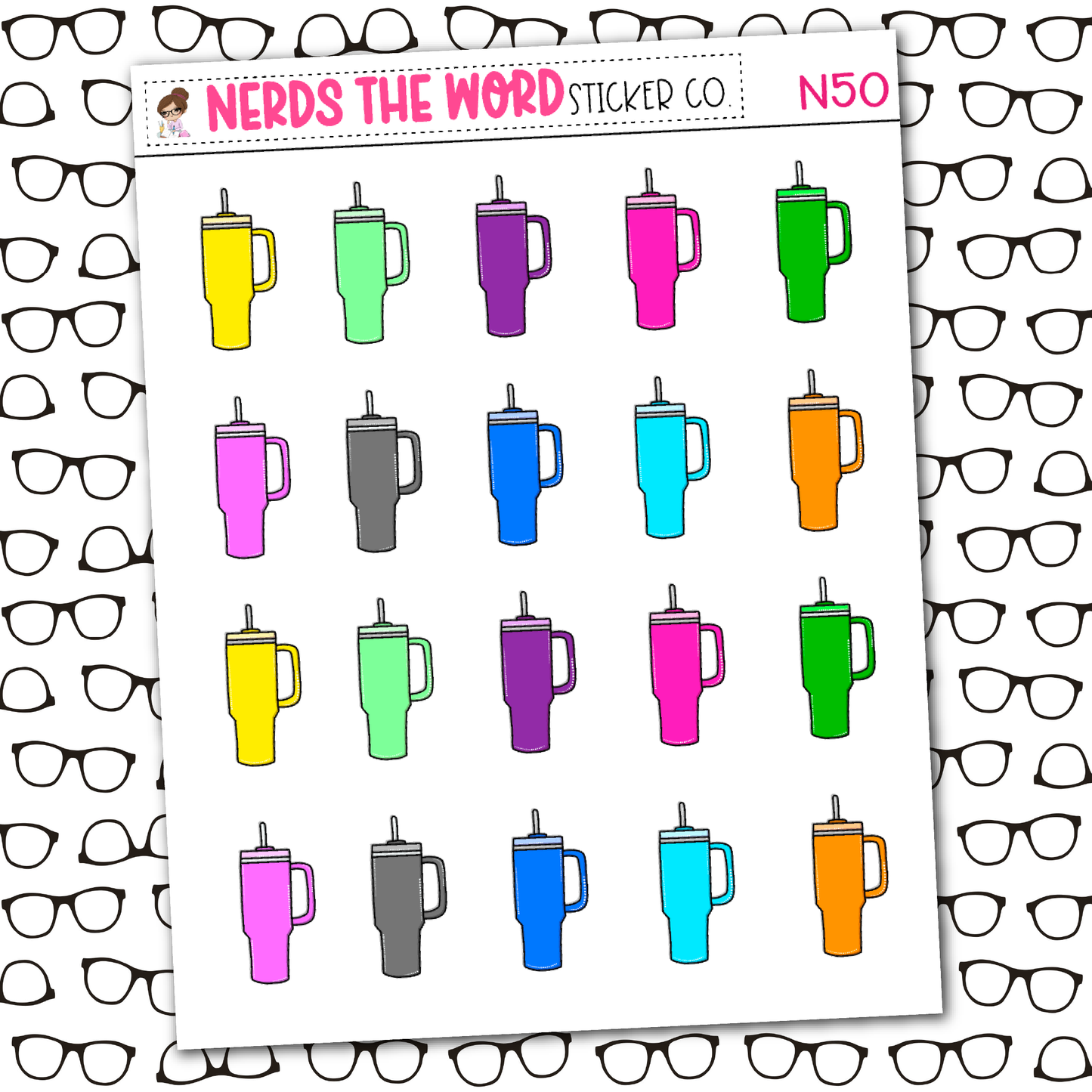 Metal Cup Icon Sticker Sheet