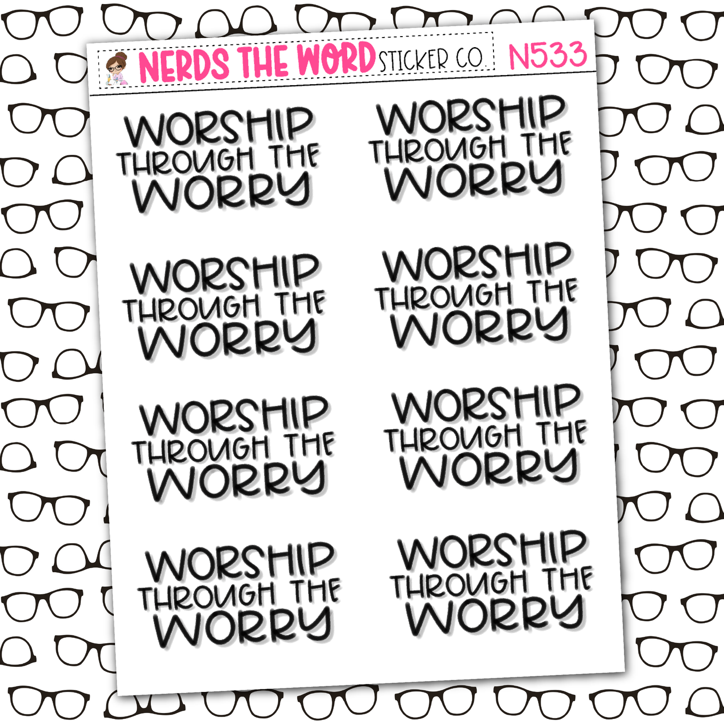 Worship through Worry Sticker Sheet