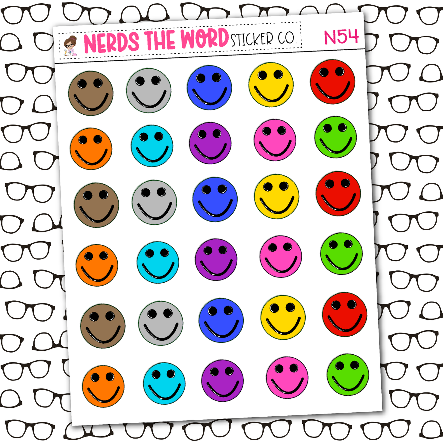 Smile Icon Sticker Sheet