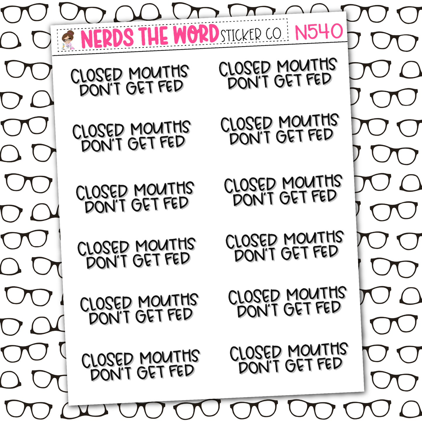 Closed Mouths Sticker Sheet