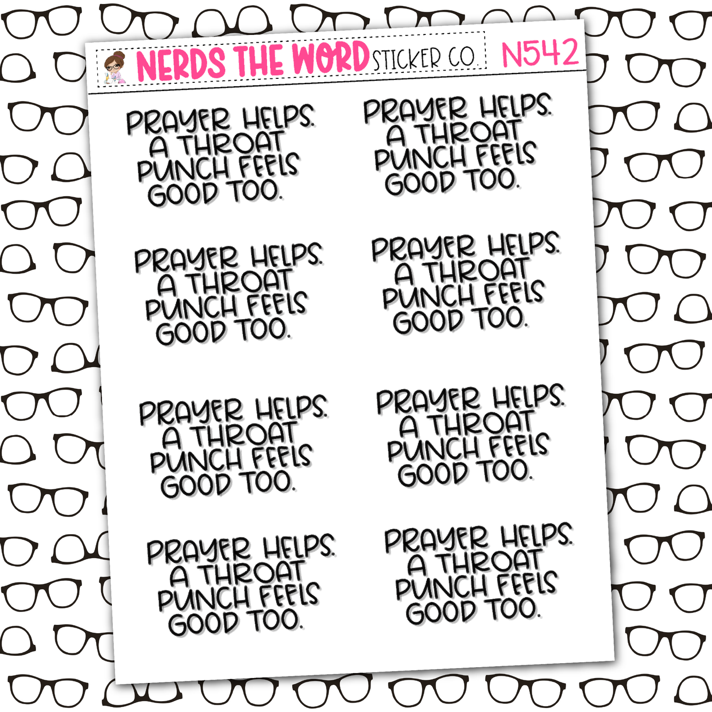 Prayer & A Throat Punch Sticker Sheet