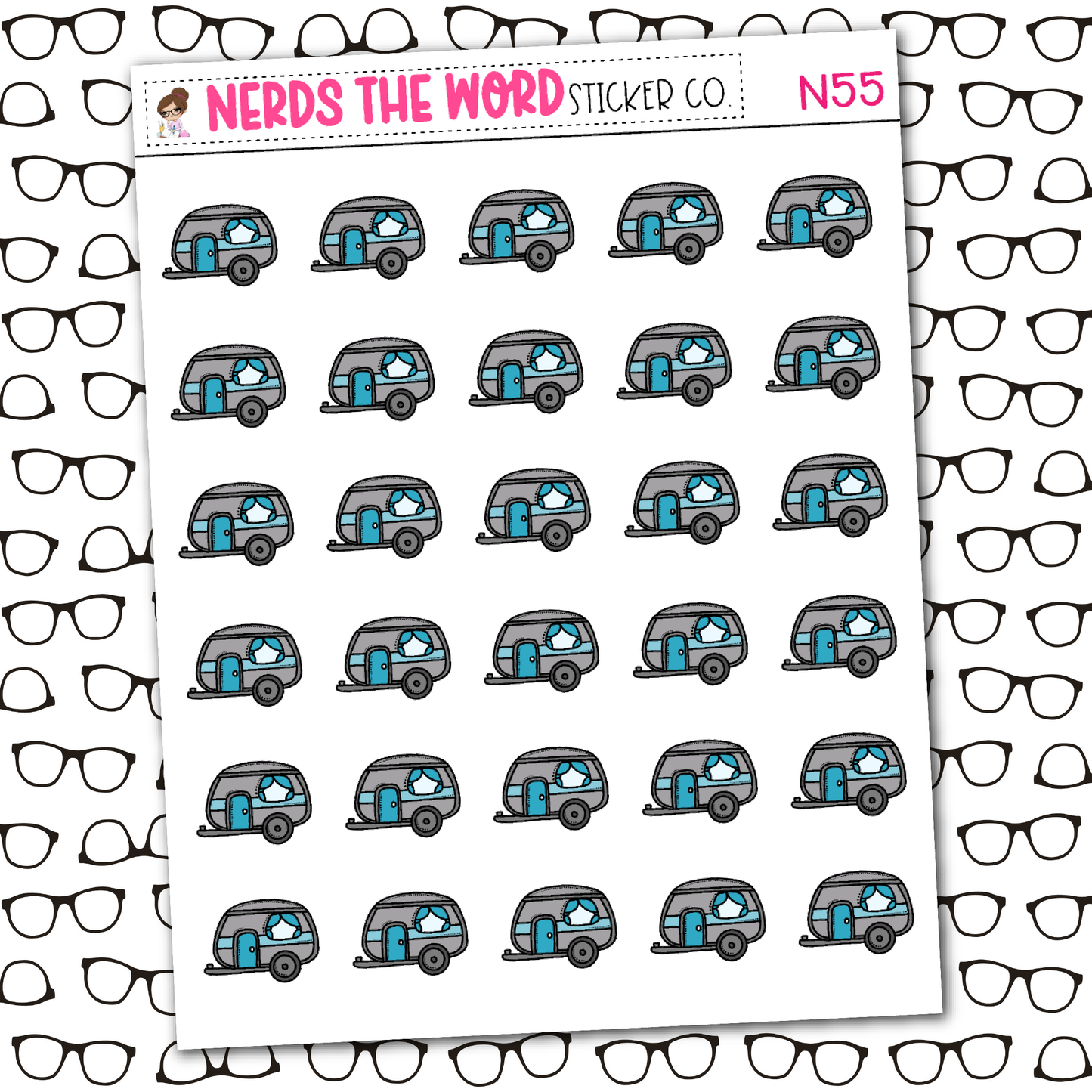 Camper Icon Sticker Sheet