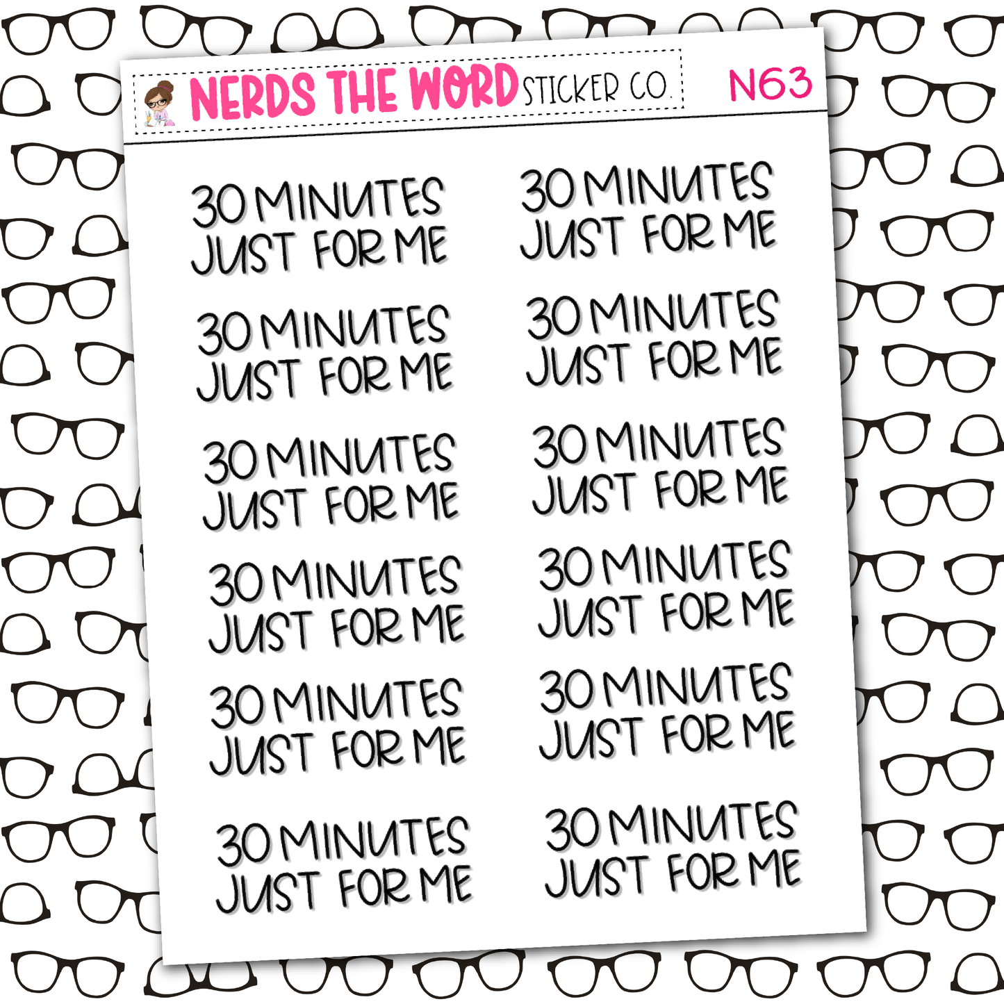 30 Minutes Just For Me Sticker Sheet