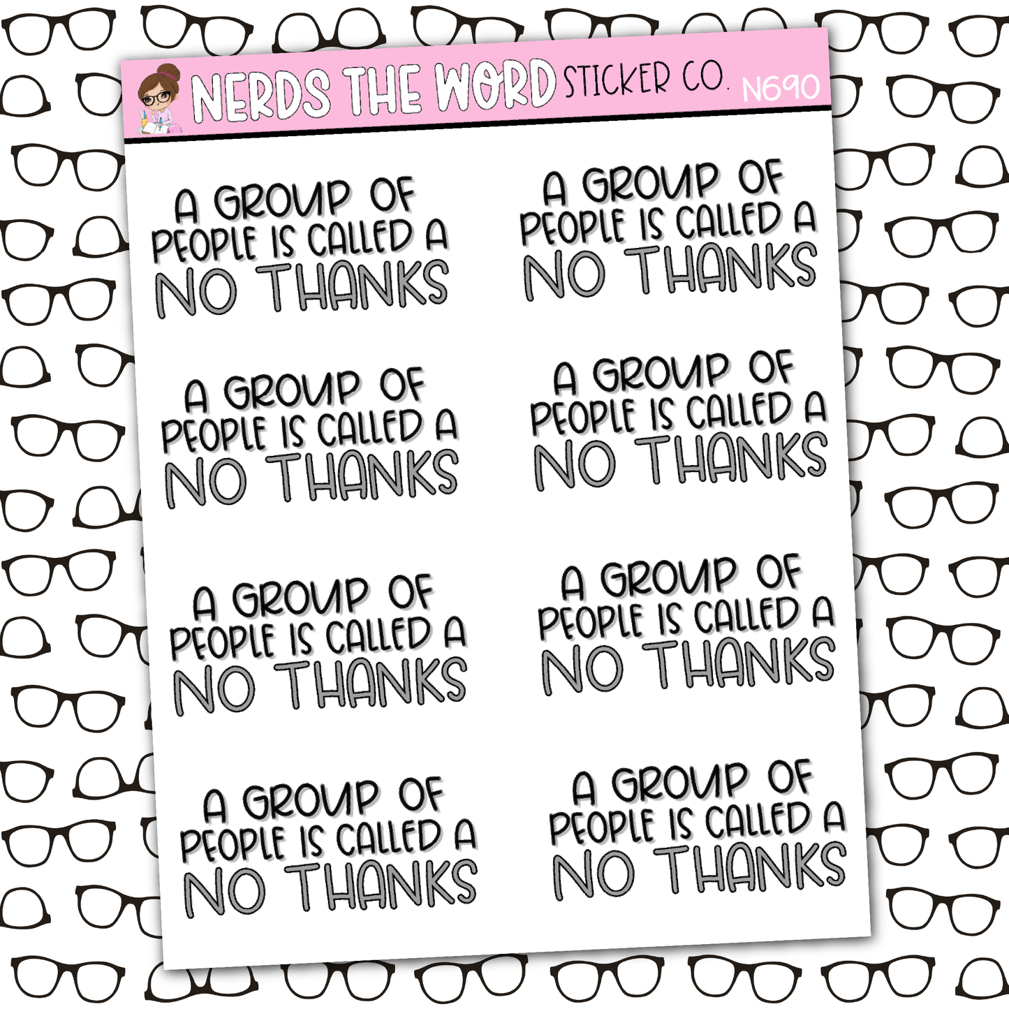 People No Thanks Sticker Sheet