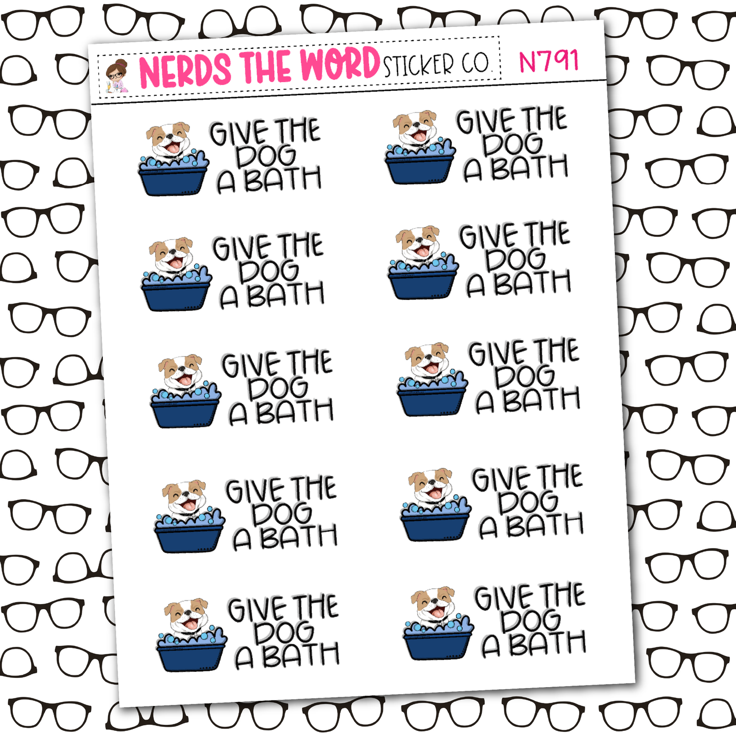 Dog Bath Sticker Sheet