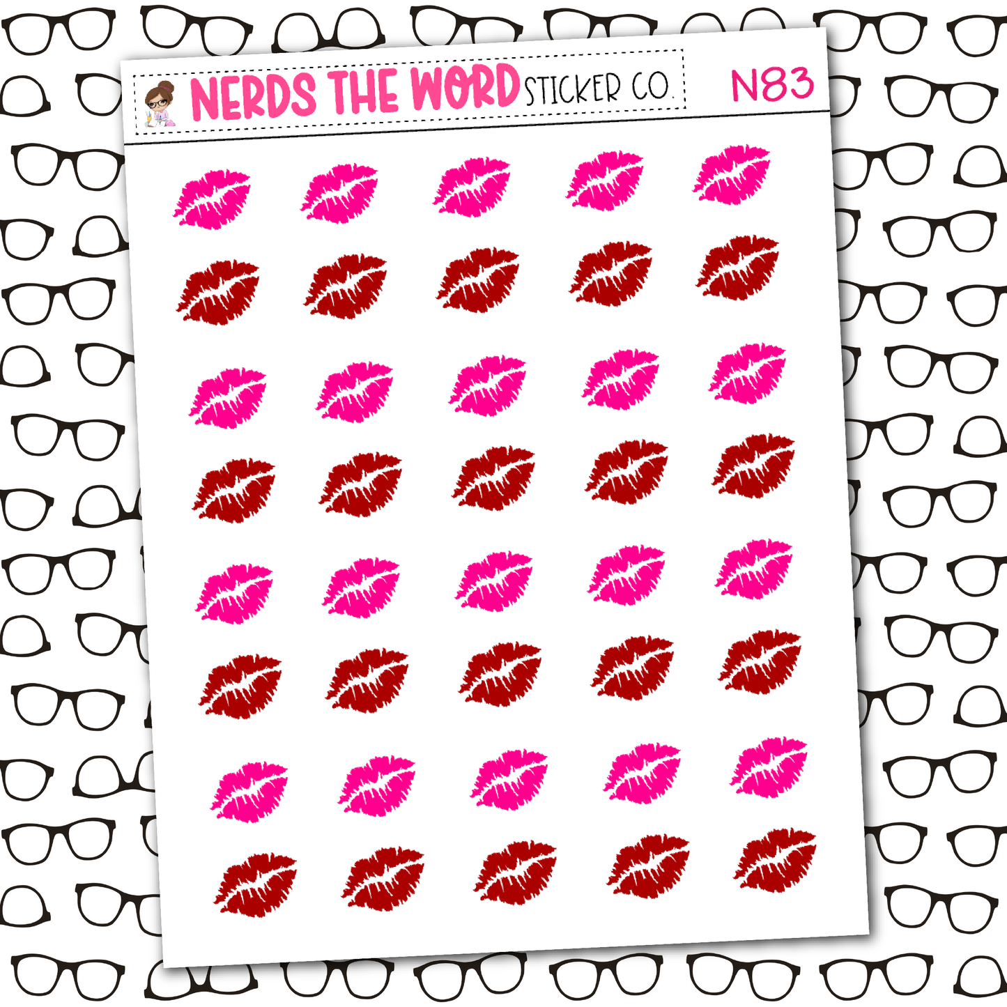 Kiss Lips Icon Sticker Sheet