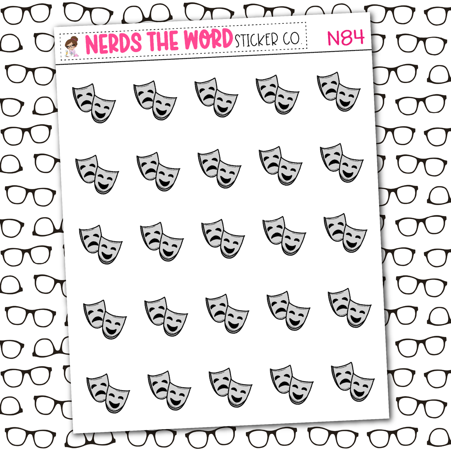 Theater Icon Sticker Sheet