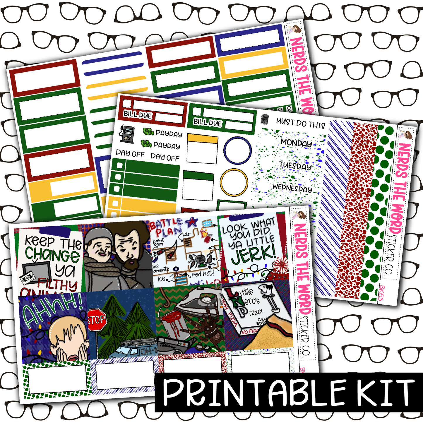PRINTABLE - KEVIN! Monthly, Weekly and or Journaling Sticker Kit