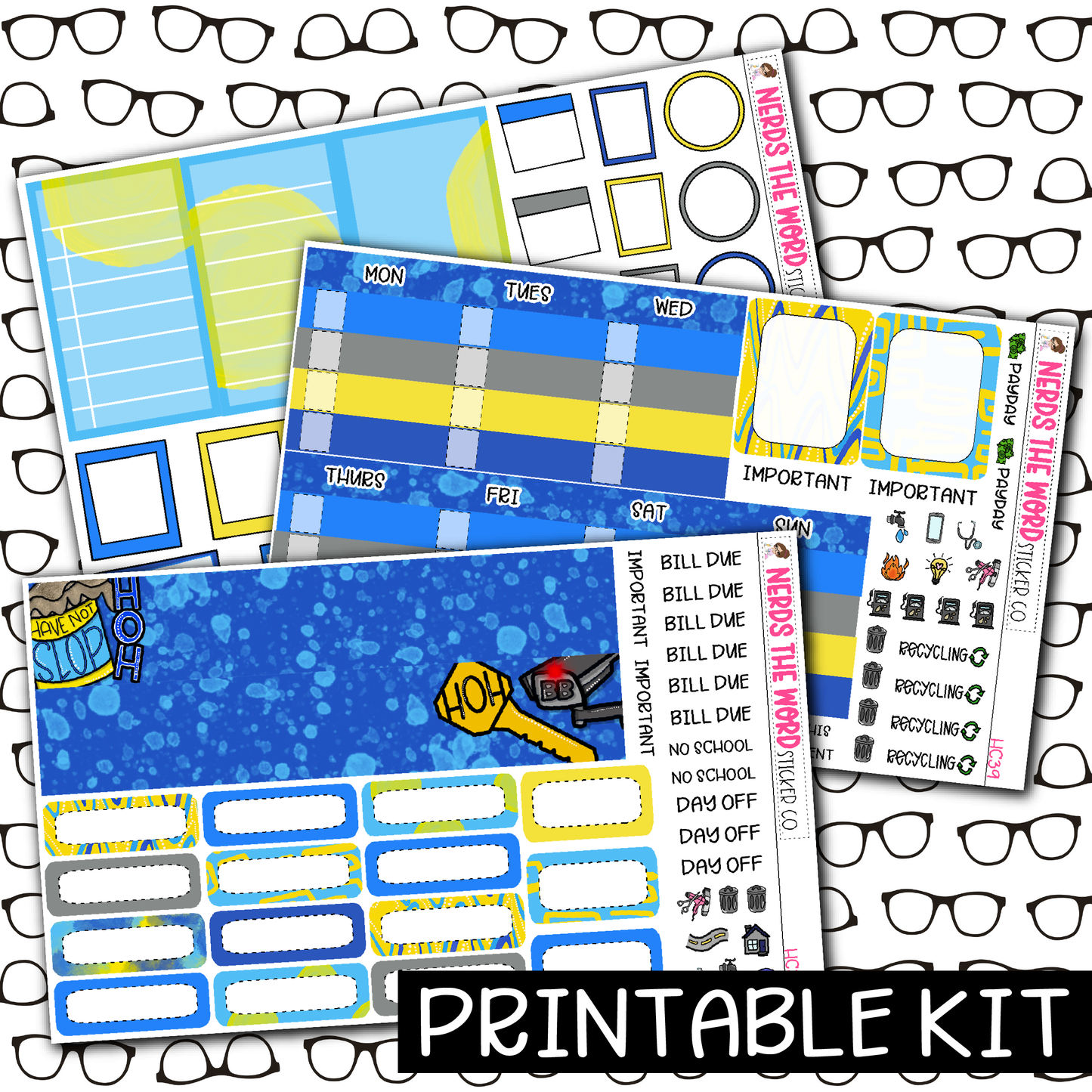PRINTABLE - BB House Monthly, Weekly and or Journaling Sticker Kit