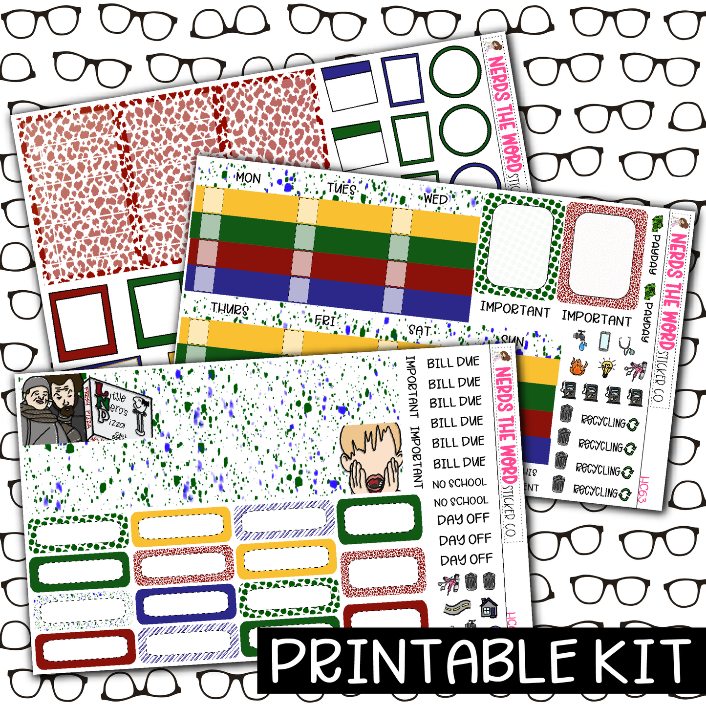 PRINTABLE - KEVIN! Monthly, Weekly and or Journaling Sticker Kit