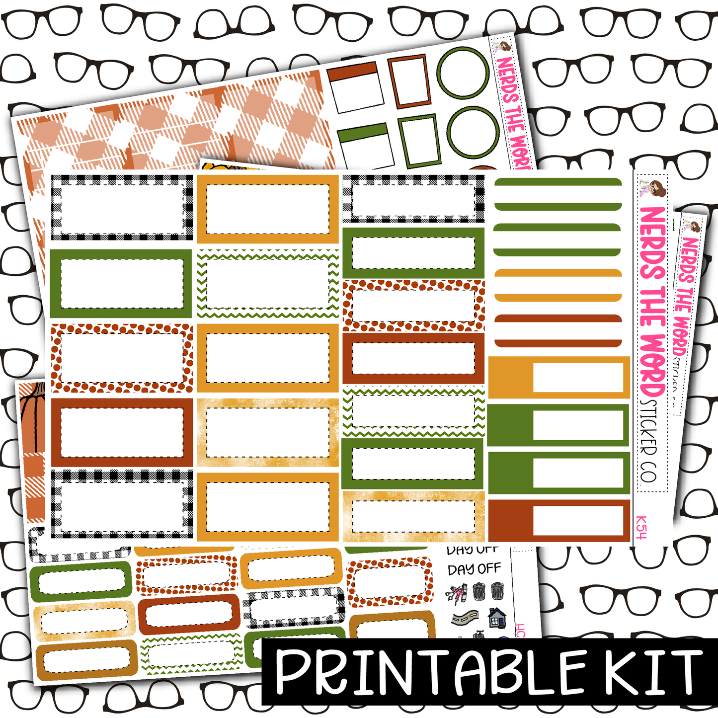 PRINTABLE - Sweater Weather Monthly, Weekly and or Journaling Sticker Kit