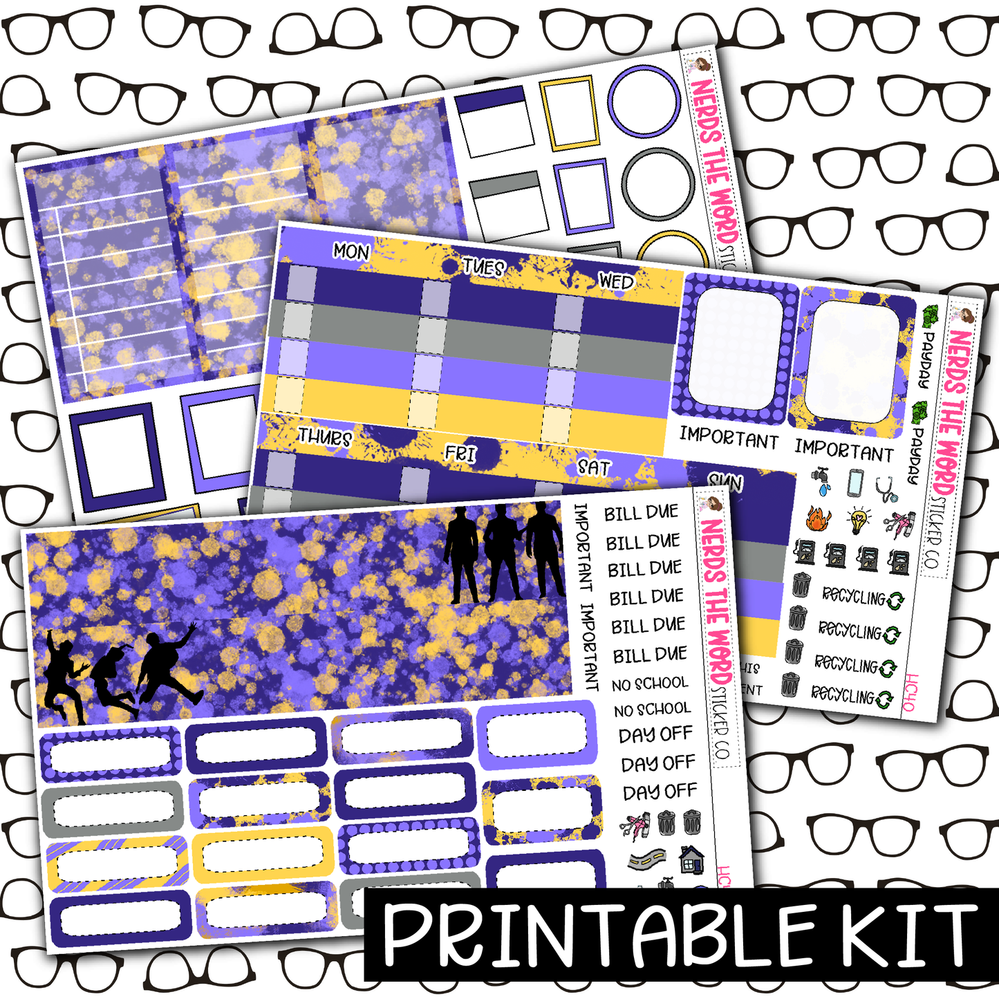 PRINTABLE -Jonas Monthly, Weekly and or Journaling Sticker Kit