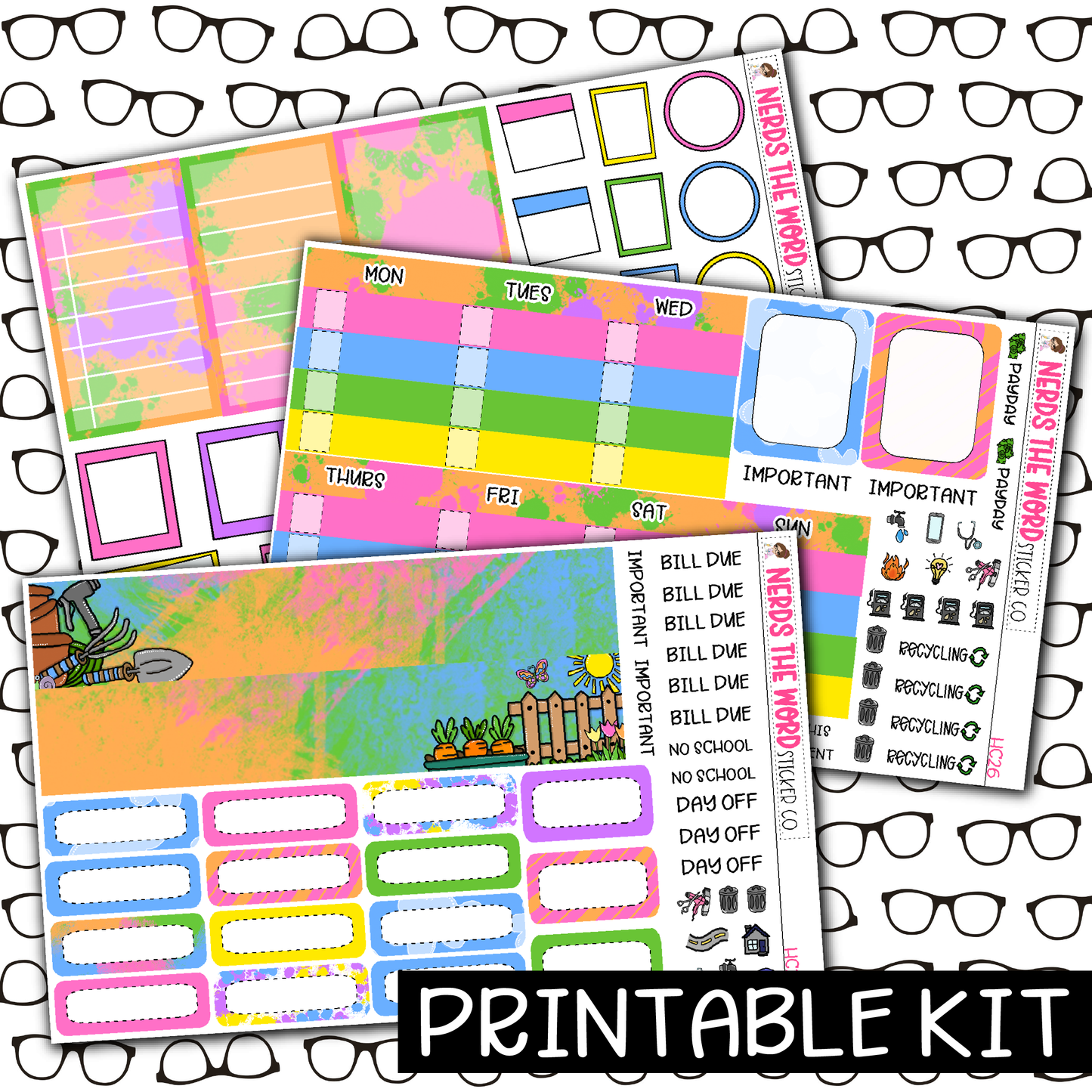PRINTABLE - Garden Monthly, Weekly and or Journaling Sticker Kit