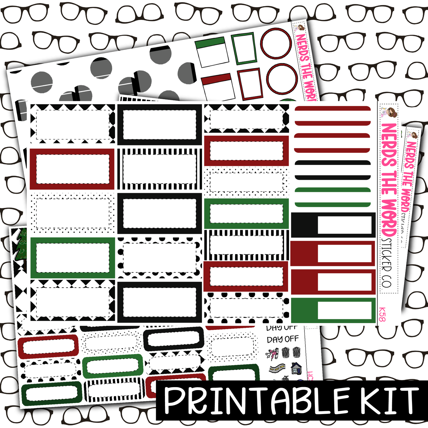 PRINTABLE - O Christmas Tree Monthly, Weekly and or Journaling Sticker Kit