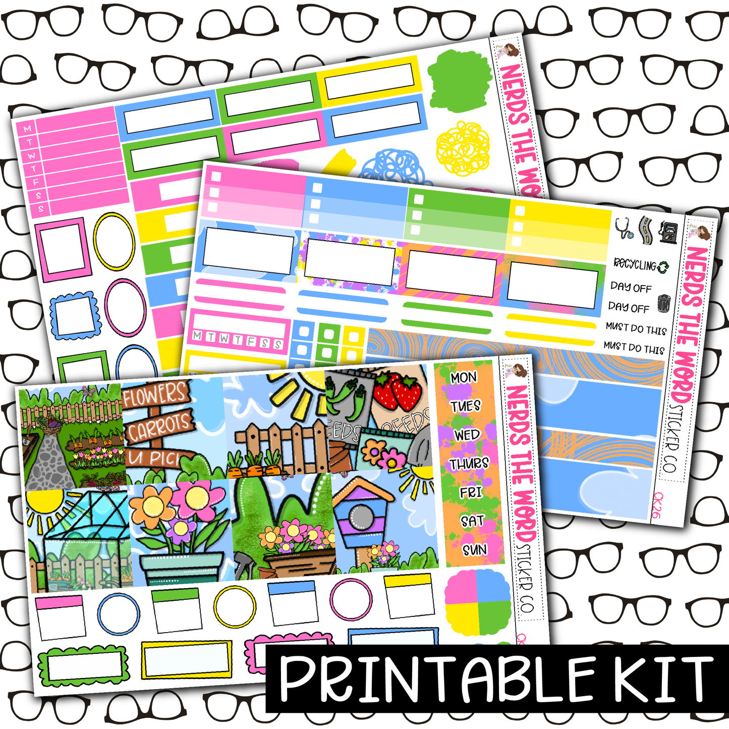 PRINTABLE - Garden Monthly, Weekly and or Journaling Sticker Kit