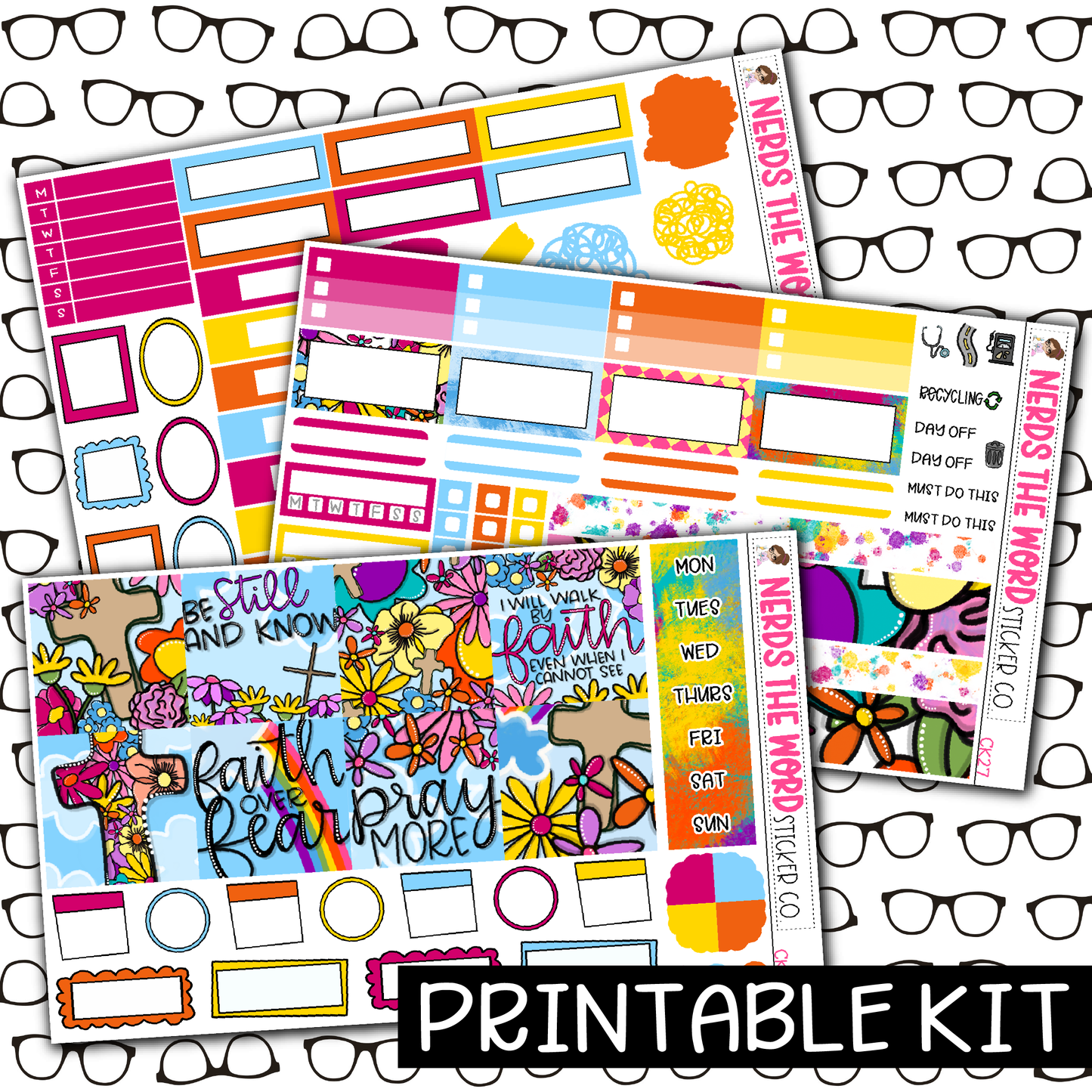 PRINTABLE - Pray Monthly, Weekly and or Journaling Sticker Kit