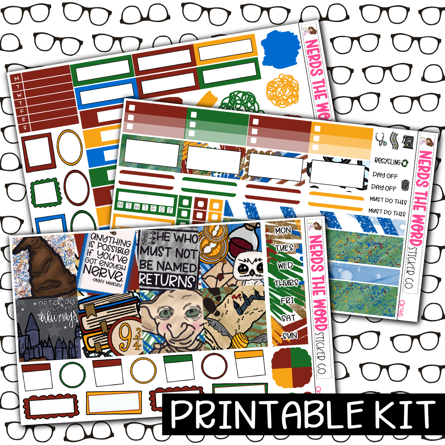 PRINTABLE - You're a Wizard Monthly, Weekly and or Journaling Sticker Kit