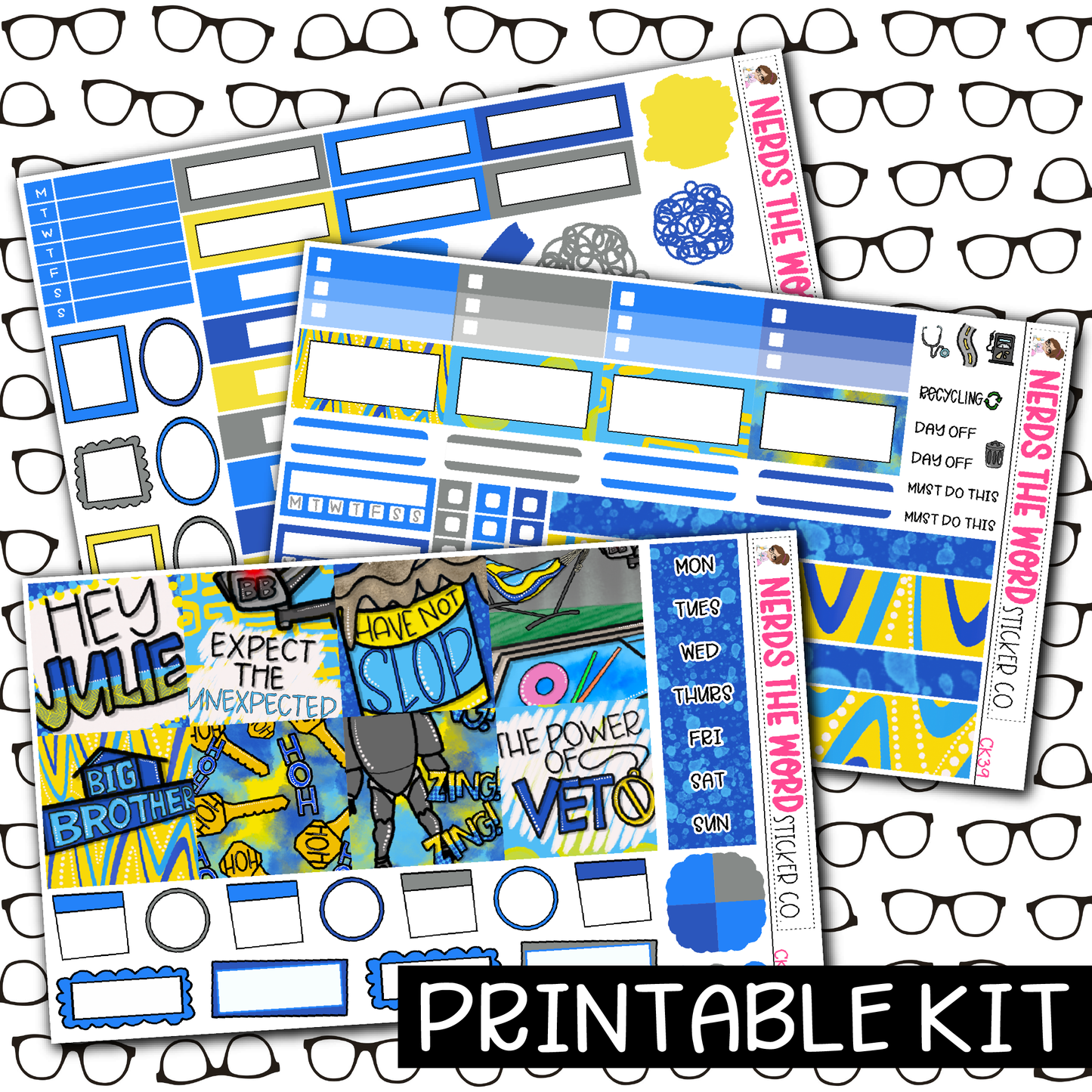 PRINTABLE - BB House Monthly, Weekly and or Journaling Sticker Kit