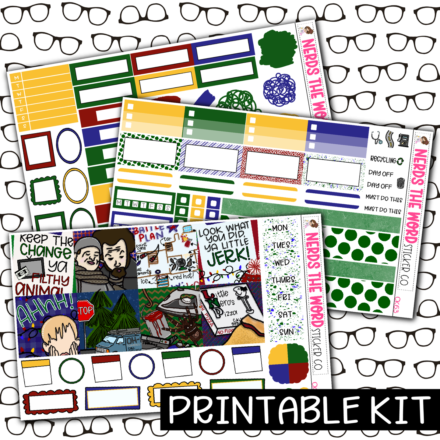 PRINTABLE - KEVIN! Monthly, Weekly and or Journaling Sticker Kit