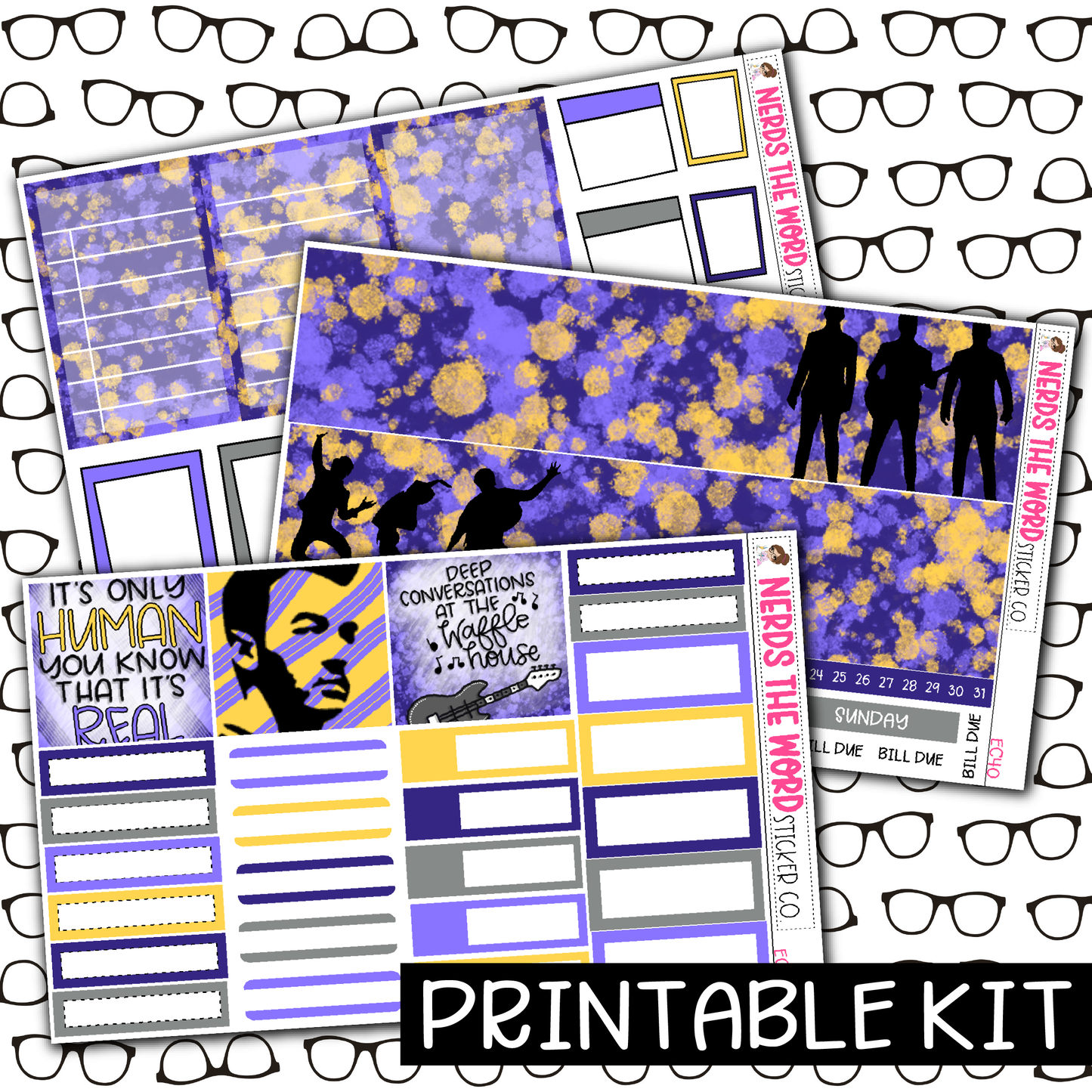 PRINTABLE -Jonas Monthly, Weekly and or Journaling Sticker Kit