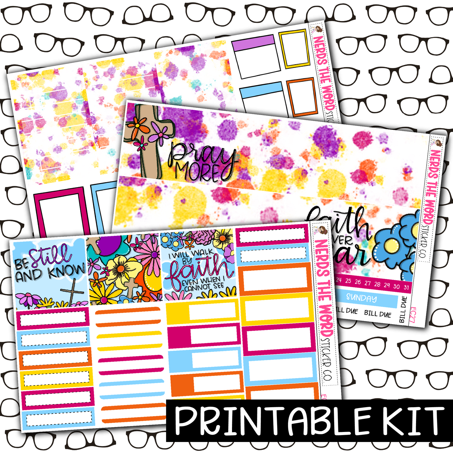 PRINTABLE - Pray Monthly, Weekly and or Journaling Sticker Kit