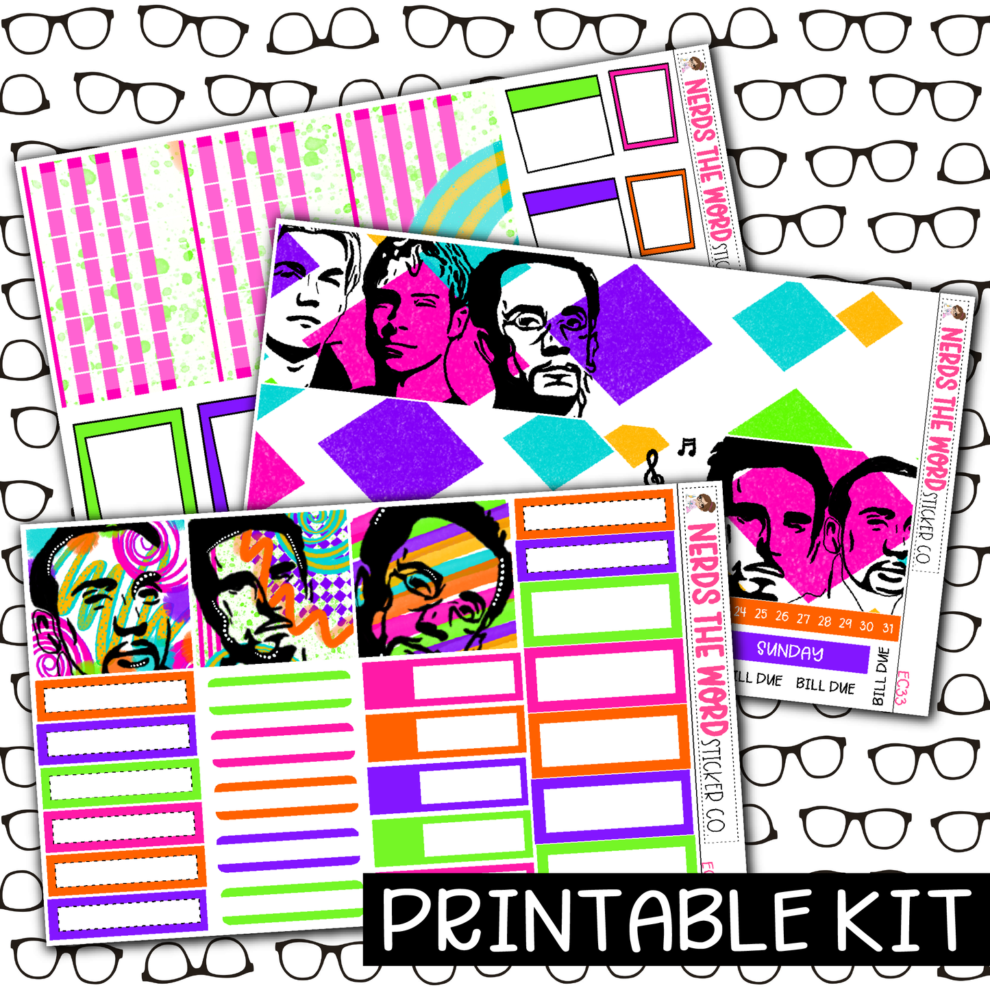 PRINTABLE - BSB Monthly, Weekly and or Journaling Sticker Kit