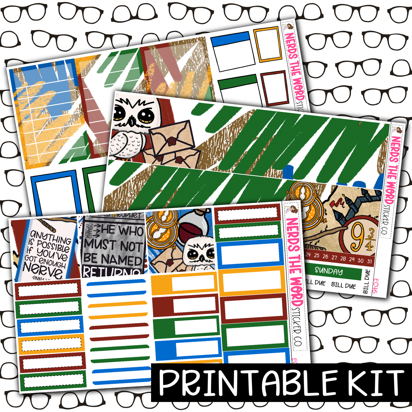 PRINTABLE - You're a Wizard Monthly, Weekly and or Journaling Sticker Kit