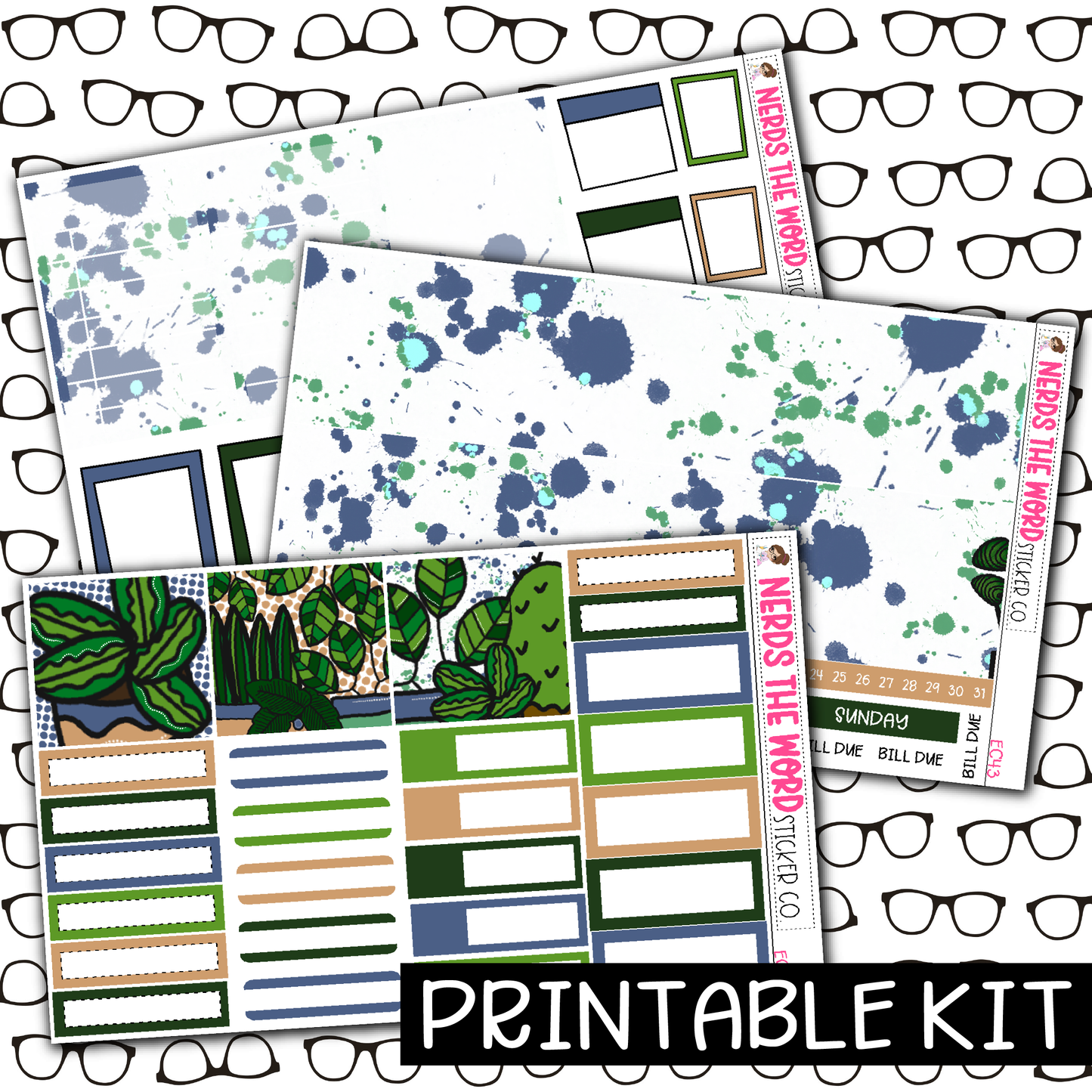 PRINTABLE - Plants Monthly, Weekly and or Journaling Sticker Kit
