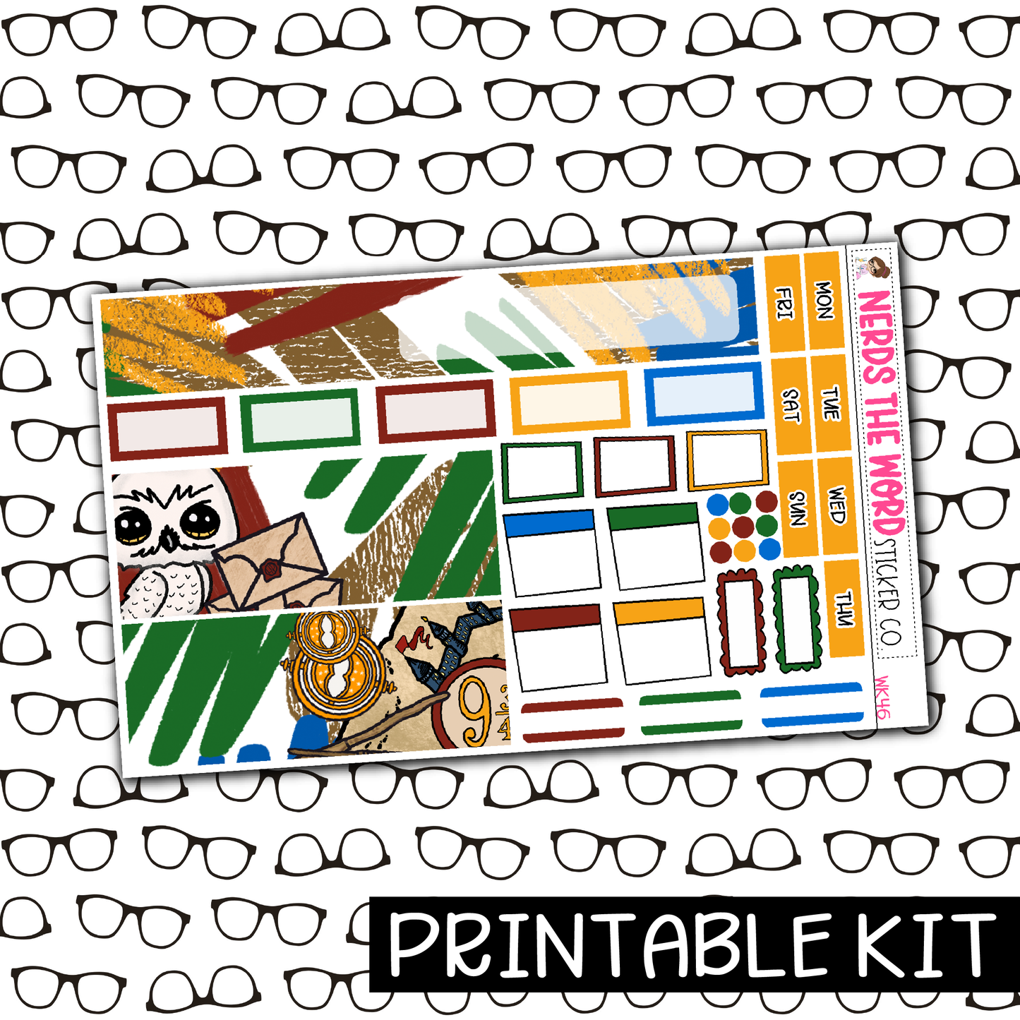 PRINTABLE - You're a Wizard Monthly, Weekly and or Journaling Sticker Kit