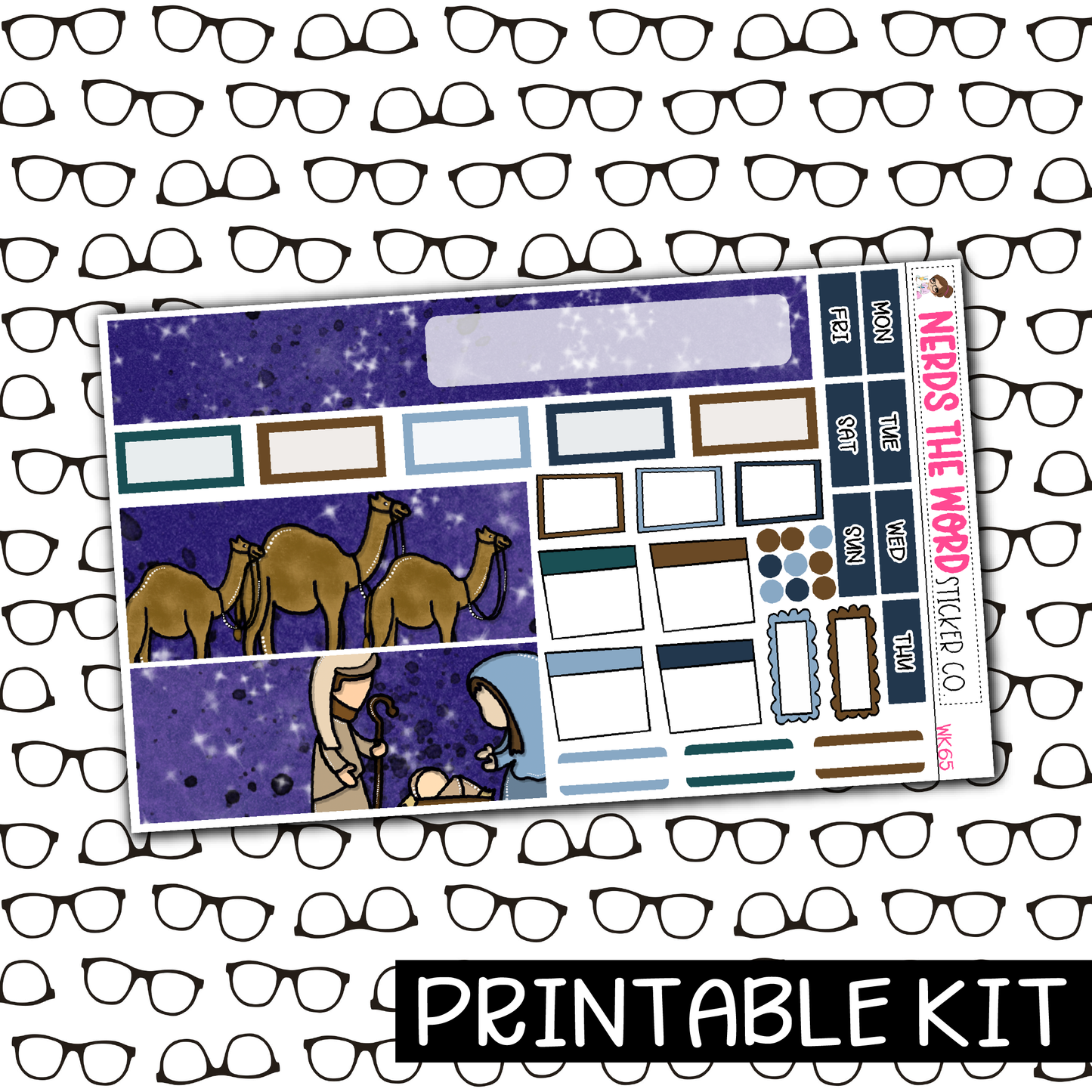 PRINTABLE - Nativity Monthly, Weekly and or Journaling Sticker Kit