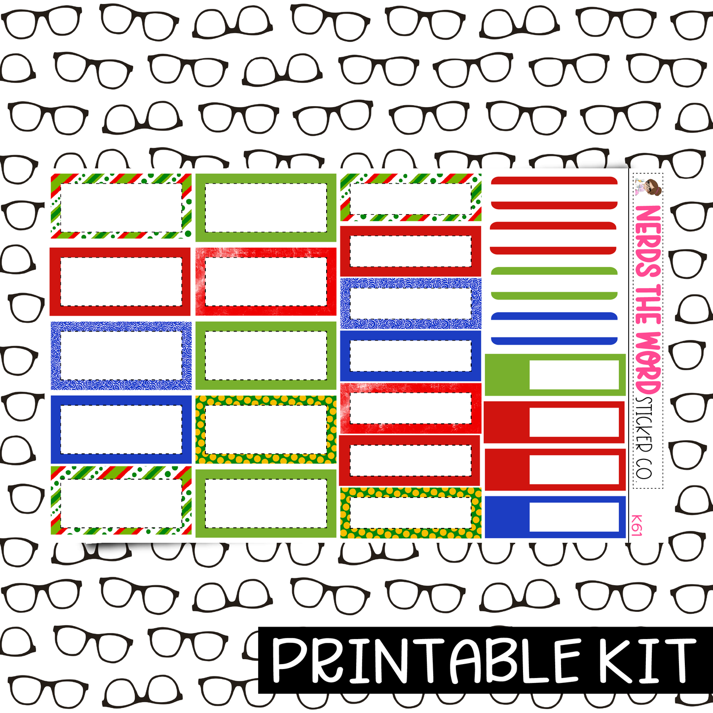 PRINTABLE - Ugly Sweater Monthly, Weekly and or Journaling Sticker Kit