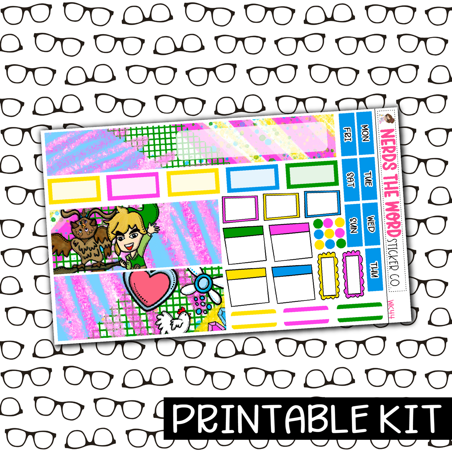 PRINTABLE - Zelda Monthly, Weekly and or Journaling Sticker Kit