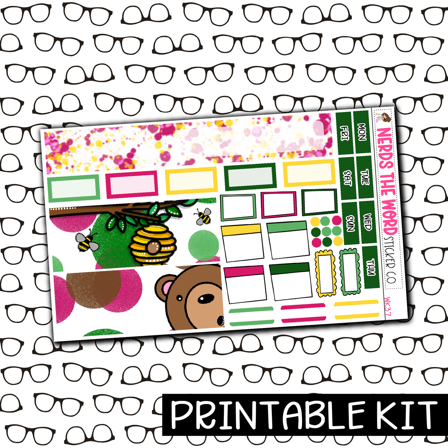 PRINTABLE - Don't Feed The Bears Monthly, Weekly and or Journaling Sticker Kit