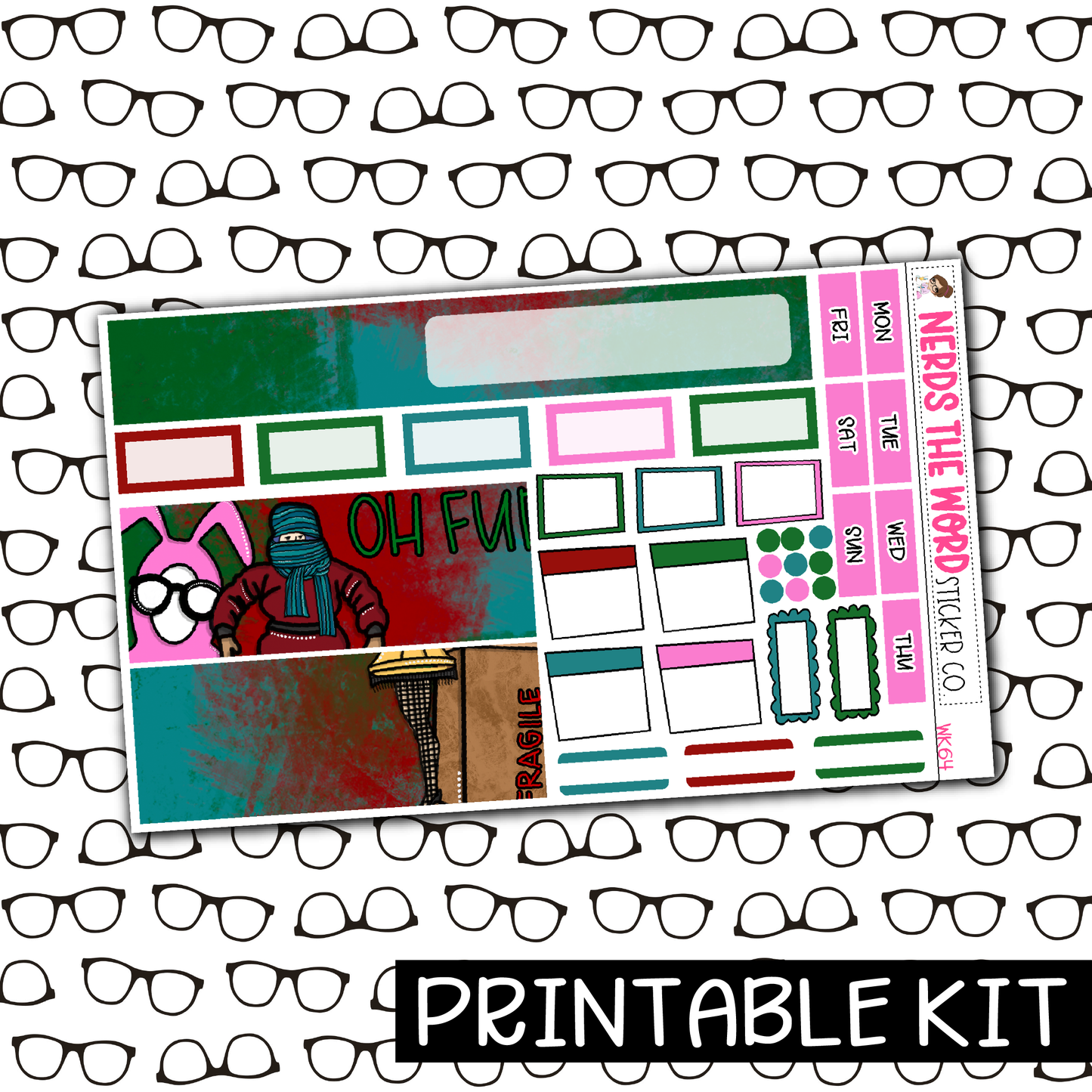PRINTABLE - Christmas Story Monthly, Weekly and or Journaling Sticker Kit